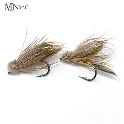 MNFT Muddler Minnow mosca lubina pelo de ciervo marrón cuerpo oro