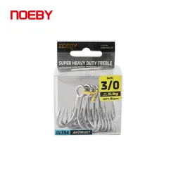 NOEBY Anzuelo Triple 4X – Acero carbono forjado de alta resistencia