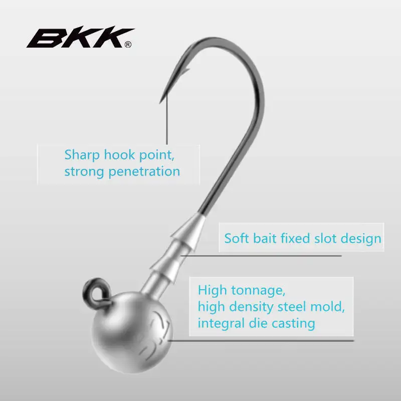 BKK 9060 Anzuelo Jig Head — Acero alto carbono anticorrosión vástago - imagen 5