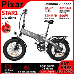 Bicicleta Eléctrica Pixar Star1 – Fat Bike Montaña 20x4, Batería 48V