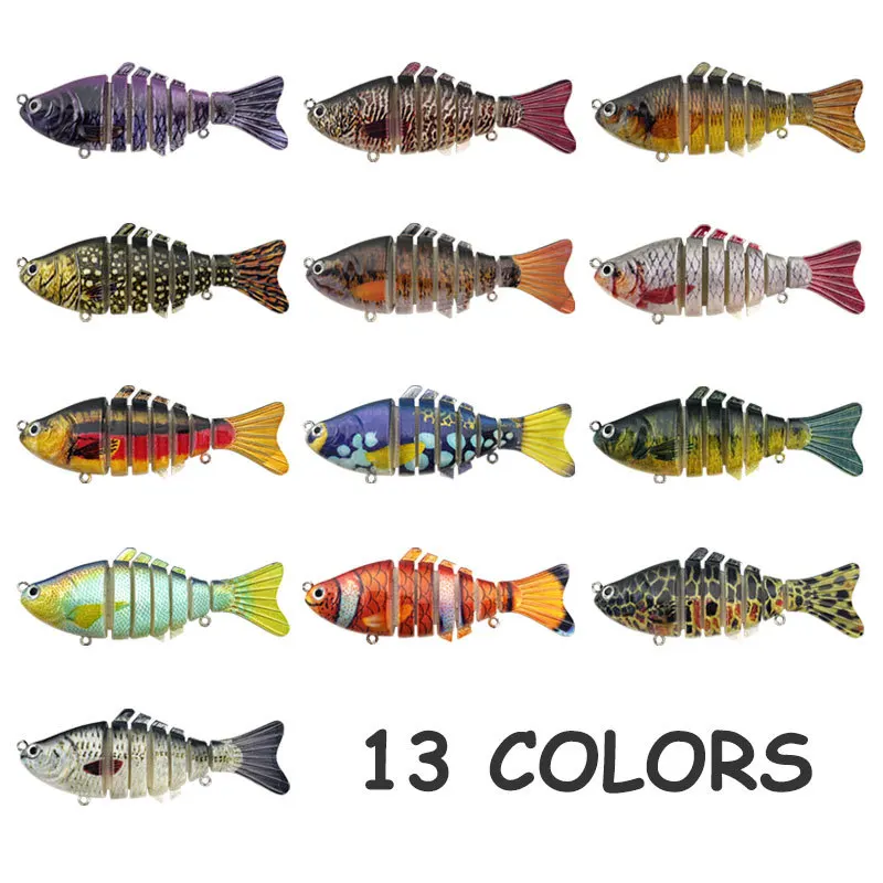 Cebo artificial duro empalmado de 7 secciones, cebo curvo biomimético, dispositivo mecedora que se hunde, accesorios de pesca de plástico marino - imagen 4