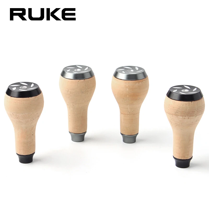 Ruke nuevo carrete de pesca perilla de madera Baitcasting carrete giratorio mango perilla incluye 2 uds rodamientos accesorio de carrete DIY para tipo Sh/Dai - imagen 3