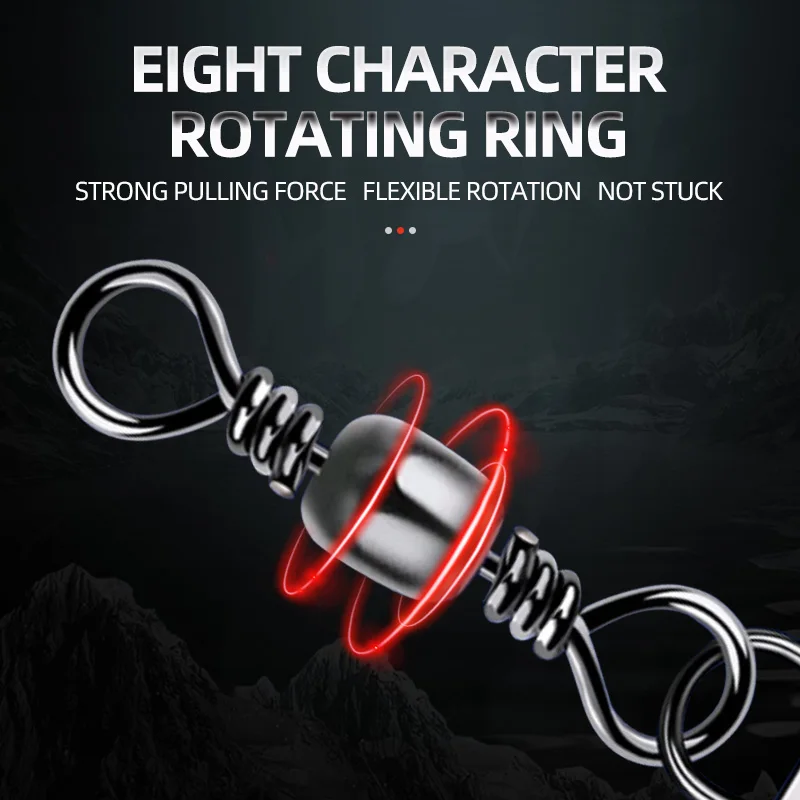 100 Uds. Conector de pesca giratorio, Pin de enclavamiento, rodamiento giratorio, Clips Fastlock, anzuelo, señuelo, accesorios de aparejos - imagen 4