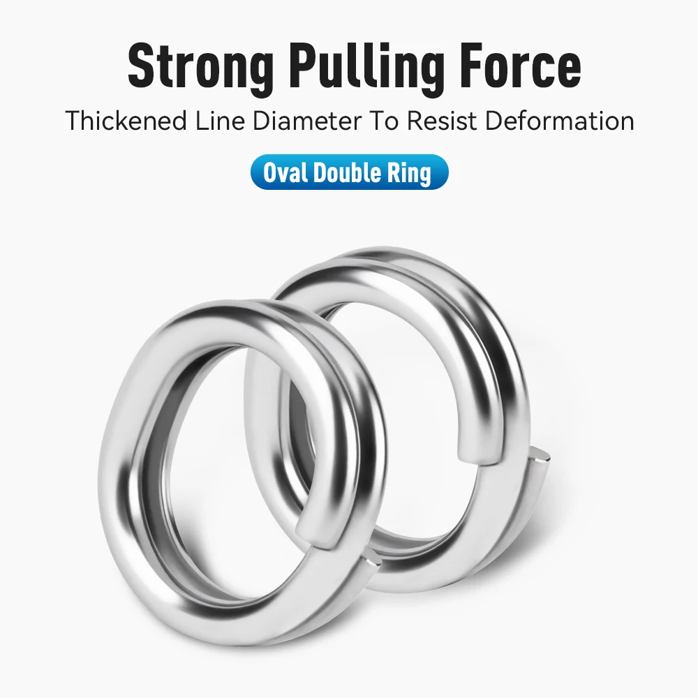 Kingdom 20 piezas GT anillos divididos para pesca en el mar 6 #   7 #   8 #   Aparejos de accesorios de pesca en el mar con doble anillo de acero inoxidable 304 para pesca en el mar - imagen 3