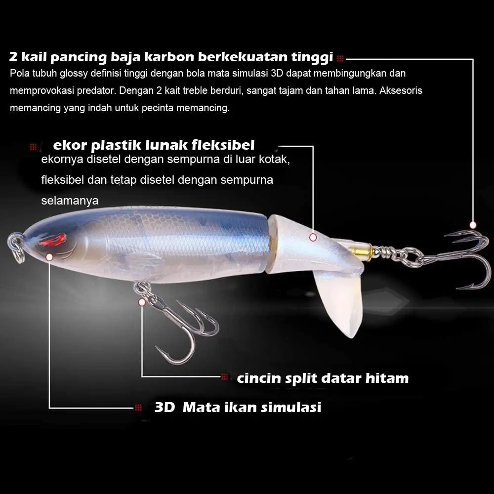 Señuelo de 13g y 35g, hélice para Tractor, cola giratoria, Popper, señuelo de pesca de mar flotante, cebo duro, lápiz de agua flotante, subcebo de carretera - imagen 3