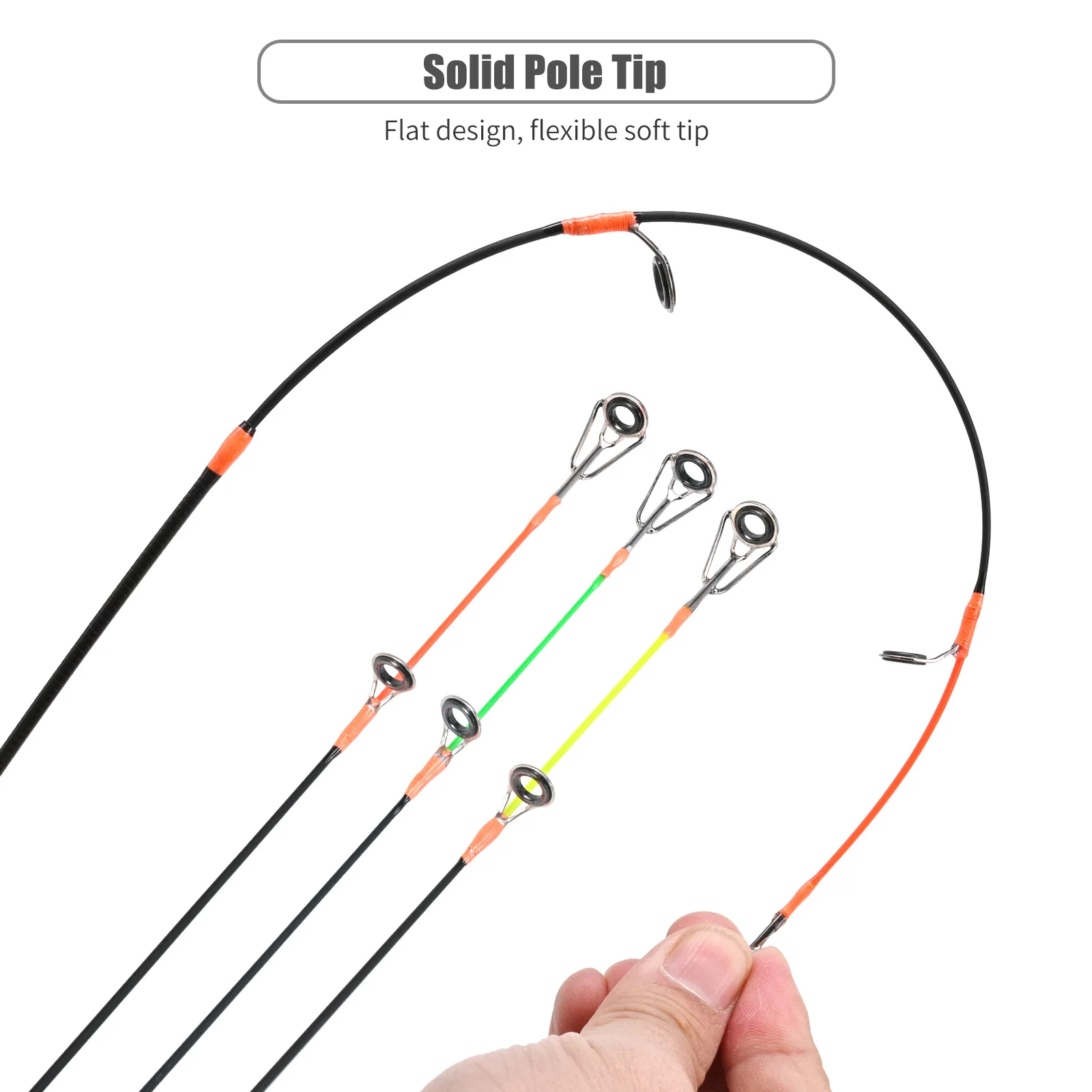 Caña de pescar ligera, caña de pescar en hielo con mango de 3 puntas, Mini caña de pescar telescópica portátil para aparejos de pesca de carpa de invierno - imagen 2