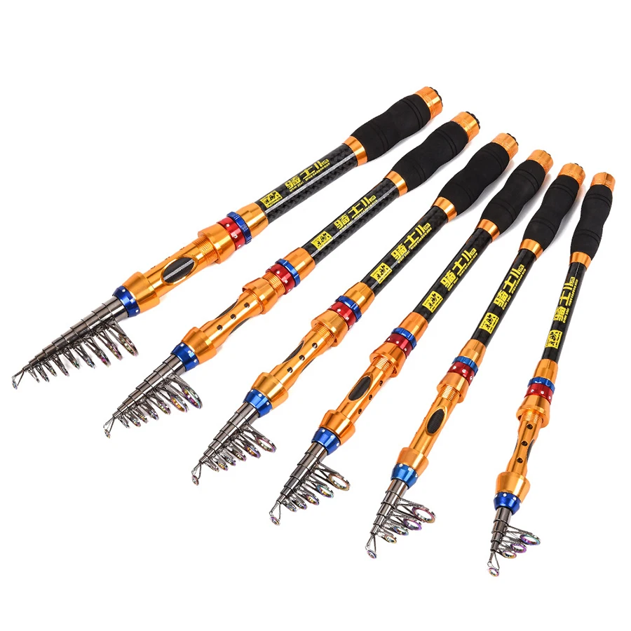 Caña de pescar telescópica 1,8 M/2,1 M/2,4 M / 2,7 M/3,0 M/3,6 M caña de pescar de carpa de fibra de carbono caña de pescar de agua salada