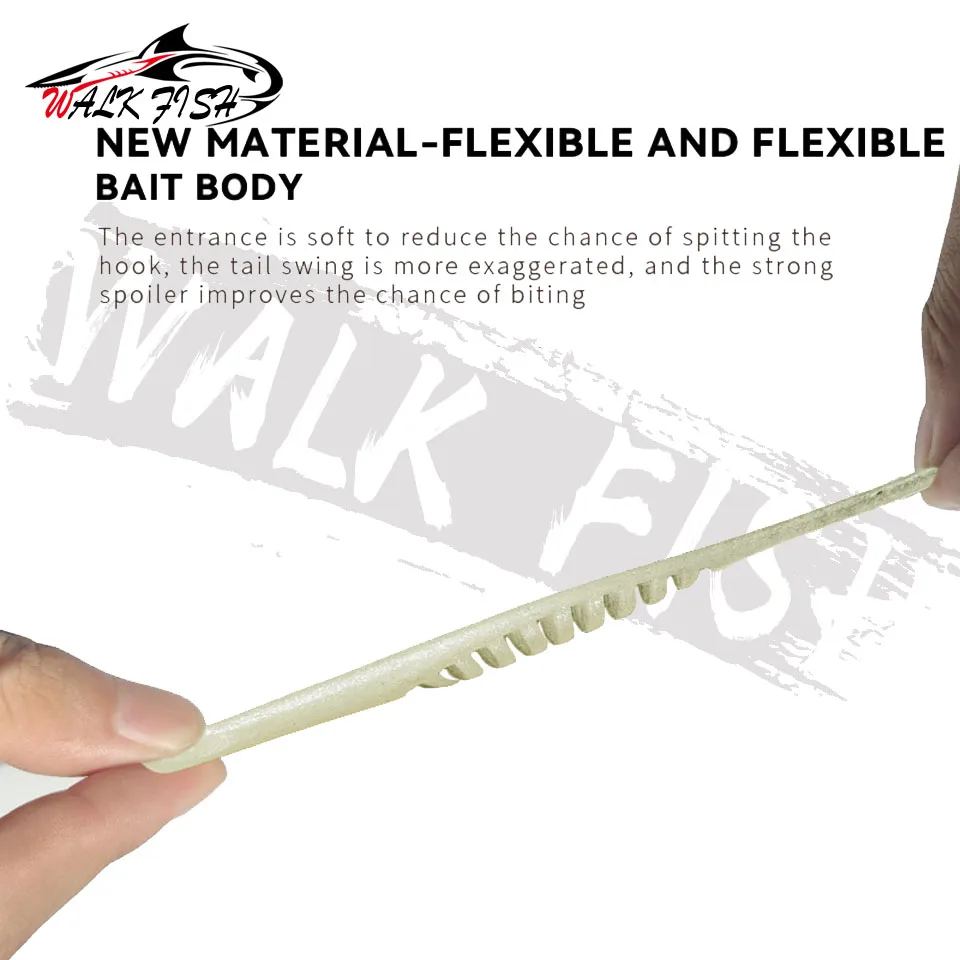 WALK FISH 10 Uds. Señuelos blandos 0,8g 52mm cola en T Señuelos de pesca Jigging Wobblers aparejos doble Color Lucio Swimbait de silicona - imagen 4