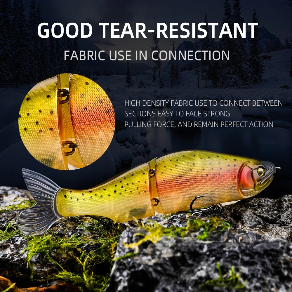 TSUYOKI Glide bait Lures 185mm 64g Jointed Swimbait ABS Body With Soft Tail SwimBaits I-Slide 185 Glidebait to Target Big Bass - imagen 4