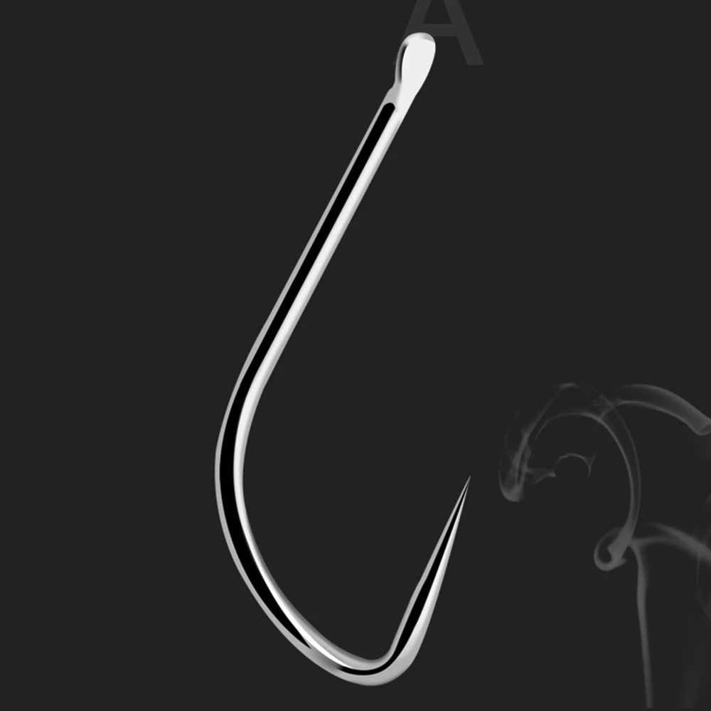 10 piezas 1-12 #   Juego de anzuelos de pesca, anzuelo de pesca plano de aleación de titanio duro, anzuelo súper afilado sin púas, herramientas para peces de agua dulce y salada - imagen 4