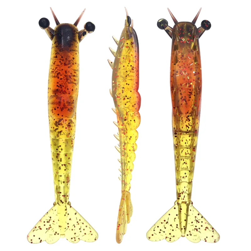 2 unids/caja cebo Artificial para camarones Material suave señuelo de pesca de PVC 9,5 cm/11,5 cm tamaño 6g/10g peso adecuado para agua salada - imagen 5