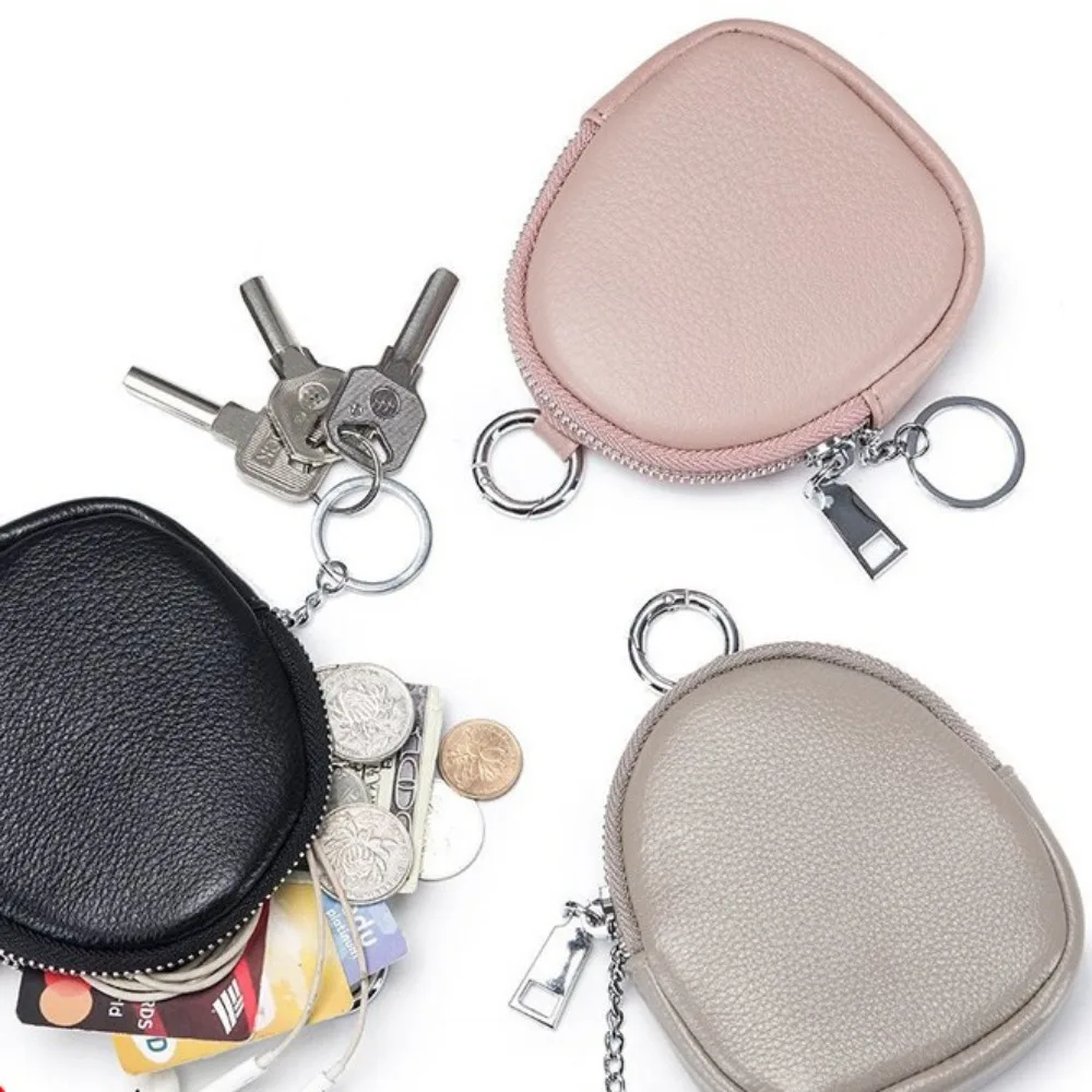 Nuevo Mini monedero de Color sólido con llavero, tarjetero, cartera con cremallera, monedero, llavero - imagen 2