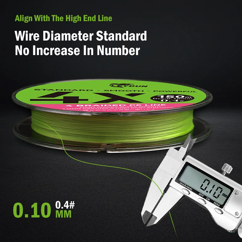LEYDUN-sedal de pesca de 4 hebras, multifilamento trenzado de PE, 100m, 150m, hilo tejido suave antimordida, accesorios, alambre de pesca - imagen 4