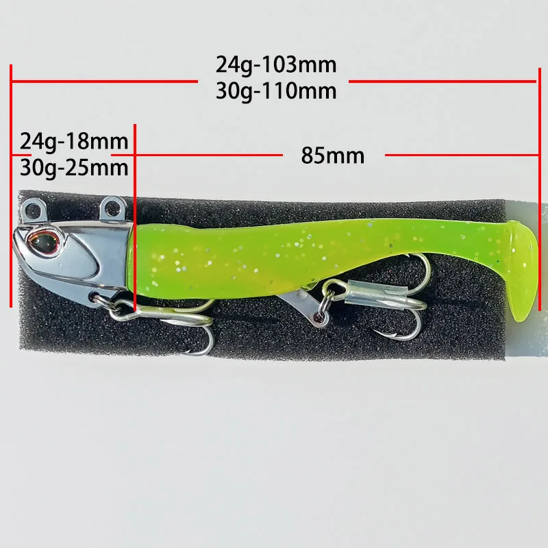 Cebo Artificial luminoso/brillante de 5 piezas y 30g, señuelo de pesca de pargo, Wobblers, Swimbait, Jigging - imagen 5