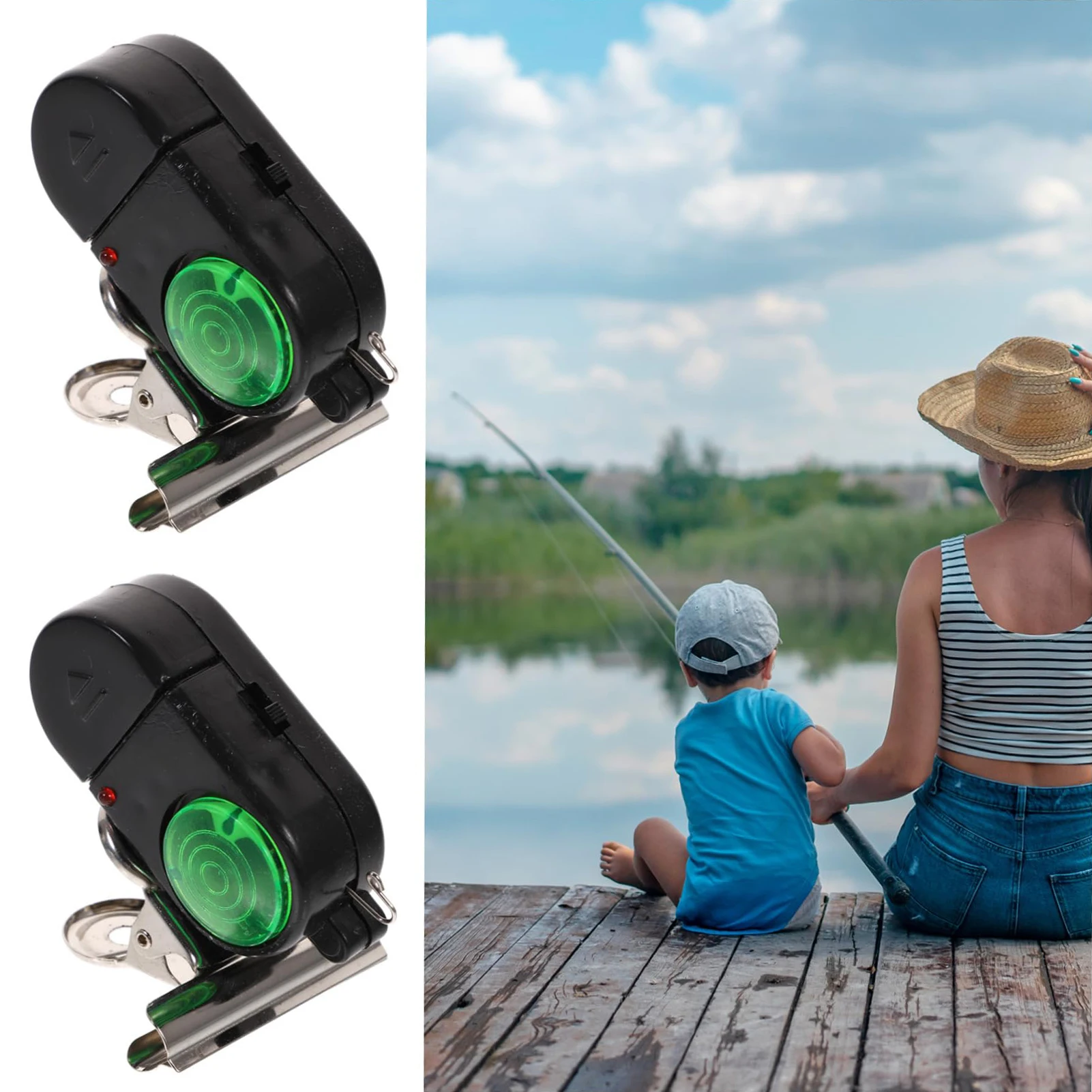Luz de alarma de pesca portátil, alarma intermitente nocturna con Clips para agua dulce y salada, accesorios prácticos para pesca al aire libre, 2 uds. - imagen 5