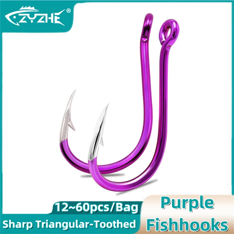Anzuelos Chinu ZYZ – Punta triangular morada para mar y río