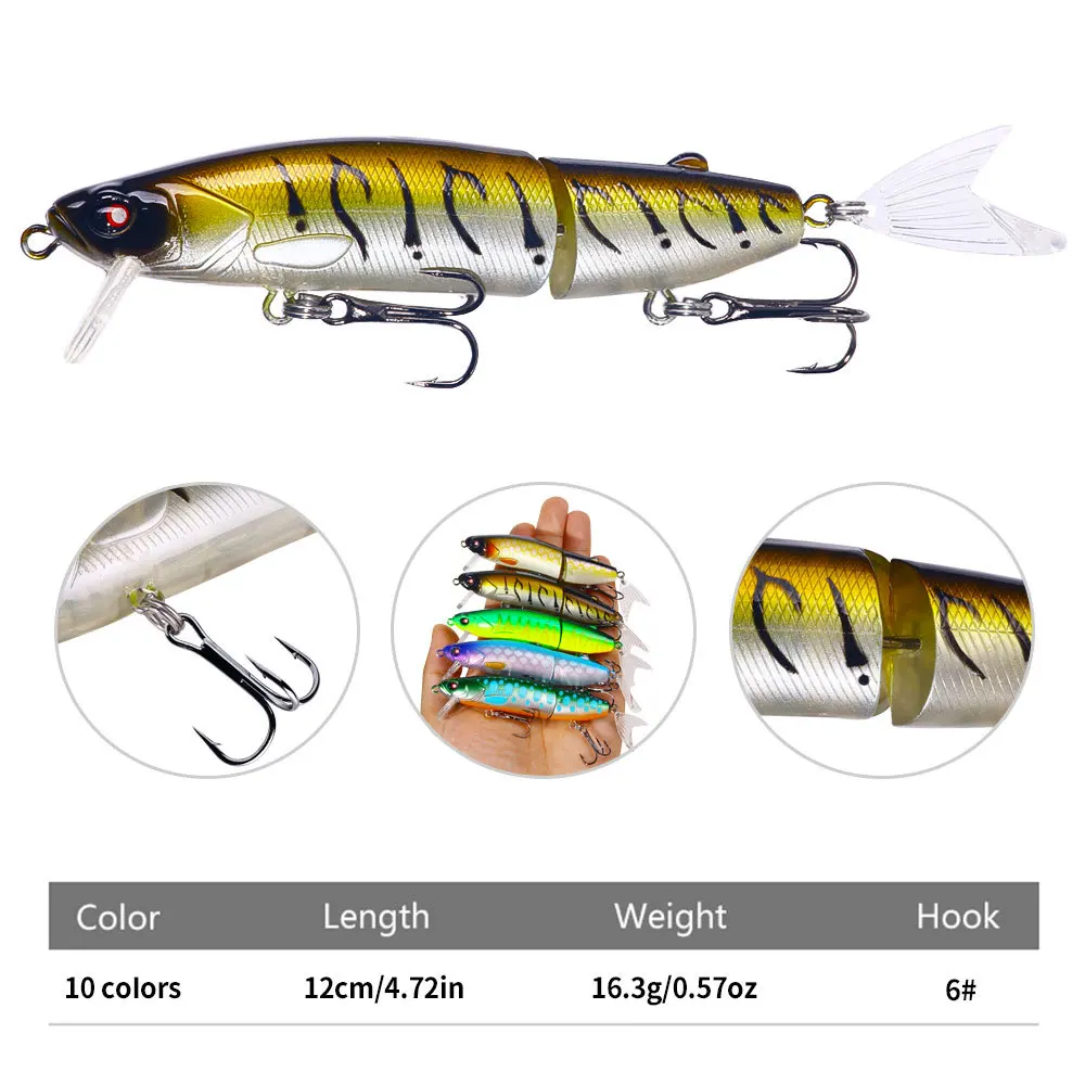 Crankbait 12cm para Lubina, Trucha y Lucio - Señuelo Artificial Duro 15,5g - imagen 5