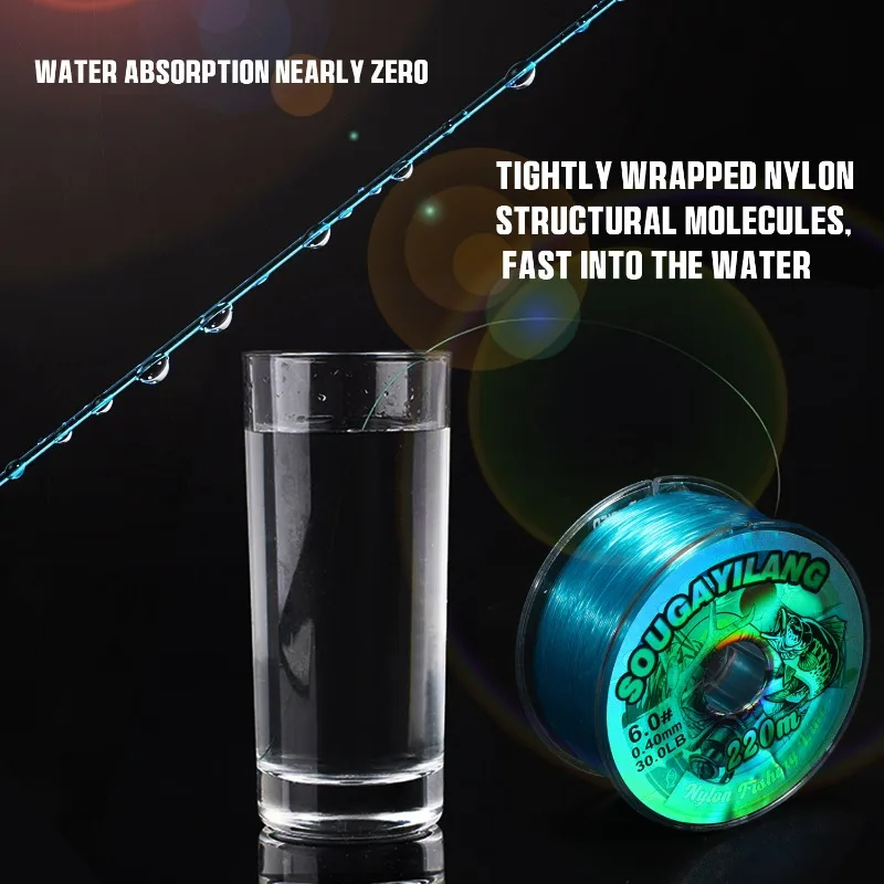 Sougayilang-sedal de pesca de nailon, línea de salida portátil con caja, Sedal oculto, corte rápido de agua, Pecsa, 220M - imagen 4