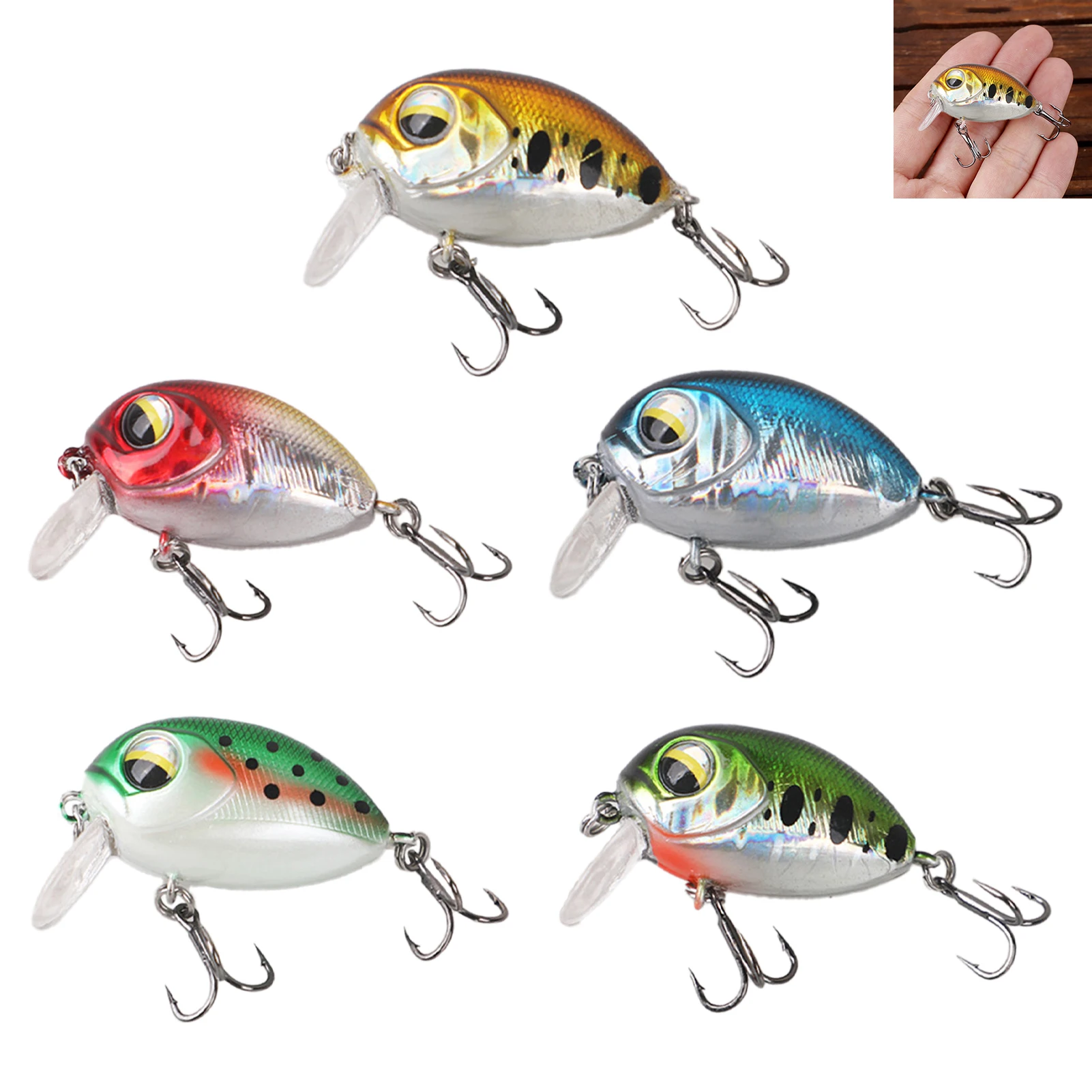 Señuelos de pesca artificiales de 4cm, ojos 3D simulados, cebo falso para Tilapia, Bream, lubina, accesorios de pesca al aire libre - imagen 4