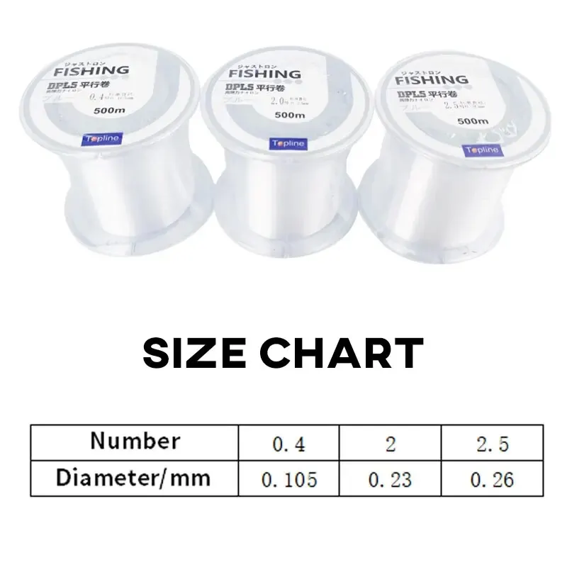 Sedal de pesca de nailon, monofilamento japonés superfuerte, línea principal de 500m, 0,4 #2 #2,5 #, cordón de pesca para agua salada - imagen 4