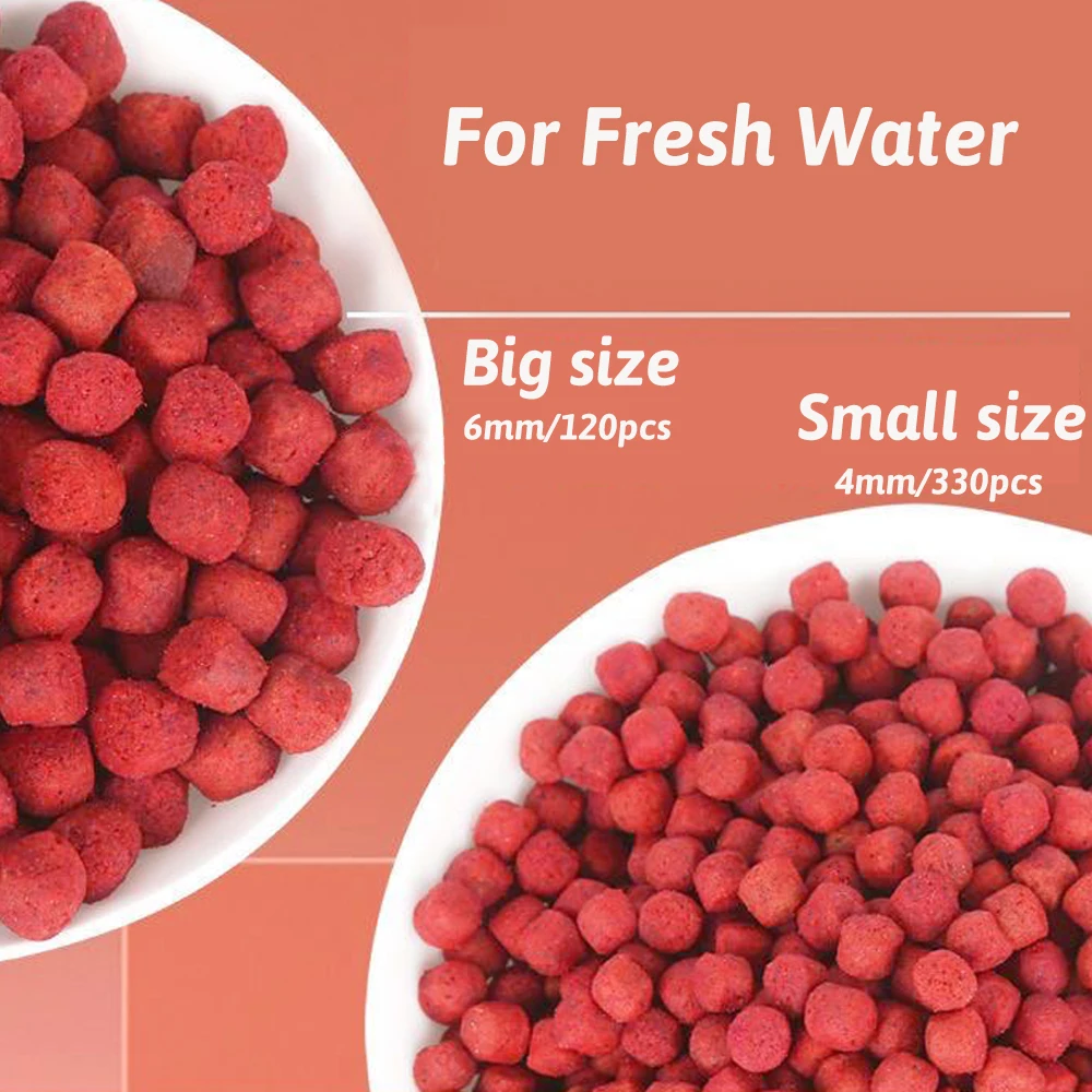 Cebo de comida de pesca, alimentación acuática, 120 Uds., 6mm, 330 Uds., 4mm, granular para 1 # -10 #   Anzuelo de agua dulce para carpa, señuelo suave, atrayente de peces de Pesca - imagen 2