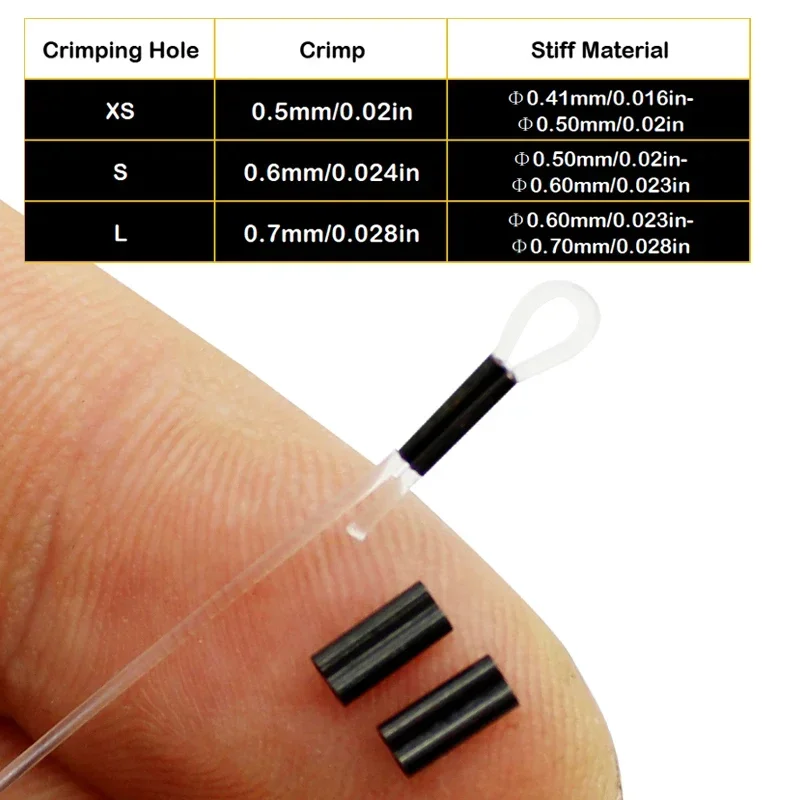Herramienta de pesca de carpa, nueva herramienta de prensado, alicates con engarzadores de 0,5mm, 0,6mm, 0,7mm para línea de fluorocarbono, Chod Rig Booms - imagen 3