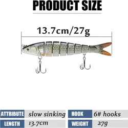 Swimbait multiarticular sonajero – Señuelo lubina hundimiento lento
