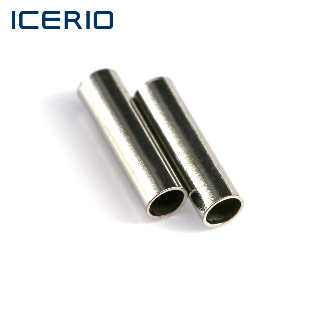 ICERIO-Manguitos de latón de un solo barril, anzuelos de aparejo de alambre, accesorios de tubo, engarzado, acabado negro, 100 Uds.