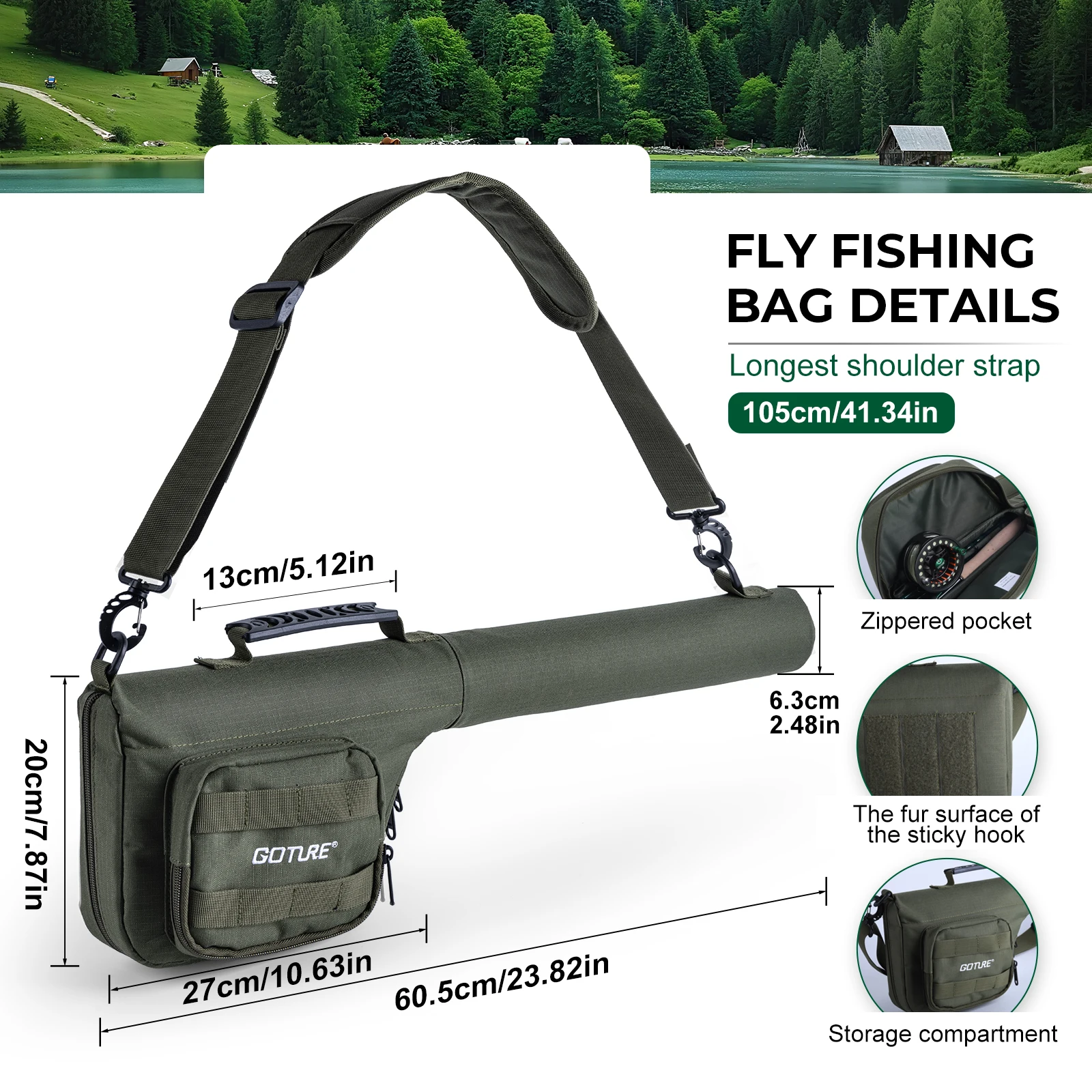 Goture 5/6 # Kit completo de pesca con mosca, caña de carbono de 6 piezas, carrete CNC, bolsa de aparejos, moscas atadas a mano para arroyos, adecuado para pescar - imagen 5