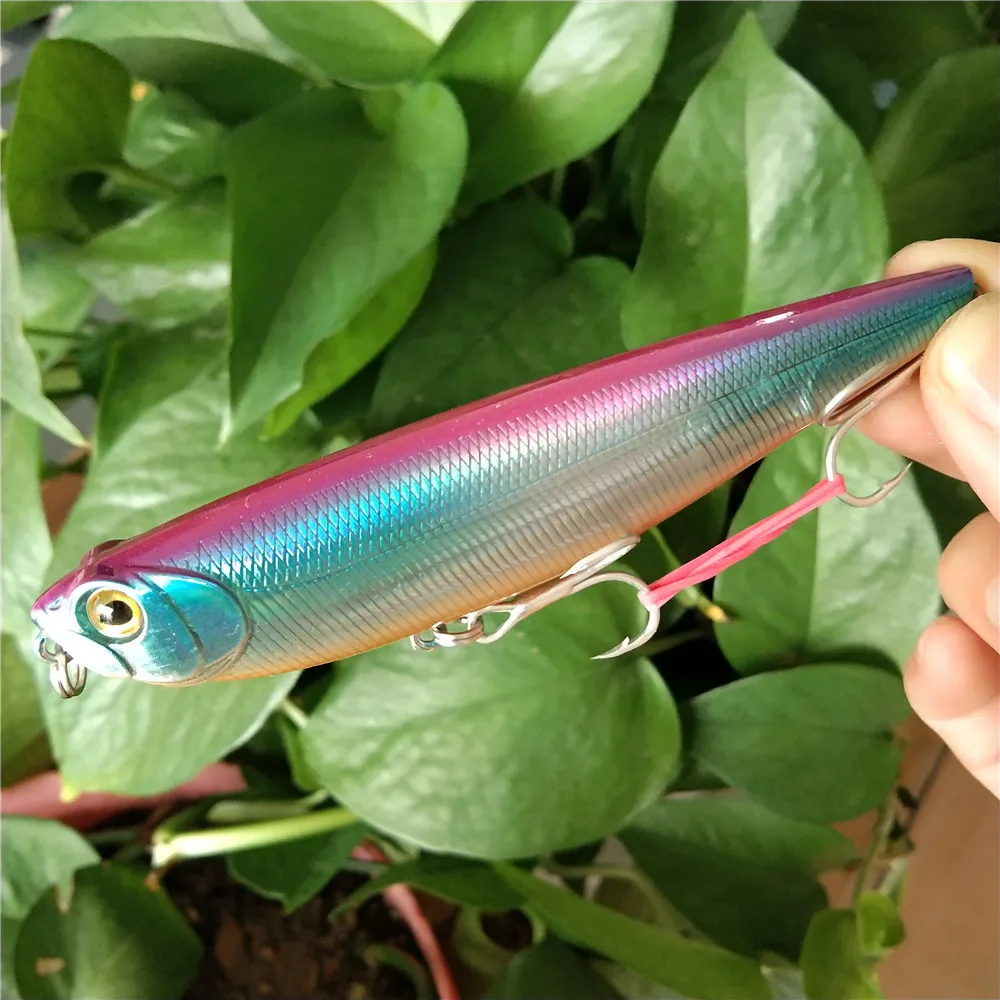 Swolfy 3 uds 10cm 13g señuelo de Pesca Topwater lápiz Artificial de plástico cebo duro Trolling Crankbait Bass Pike Pesca - imagen 5