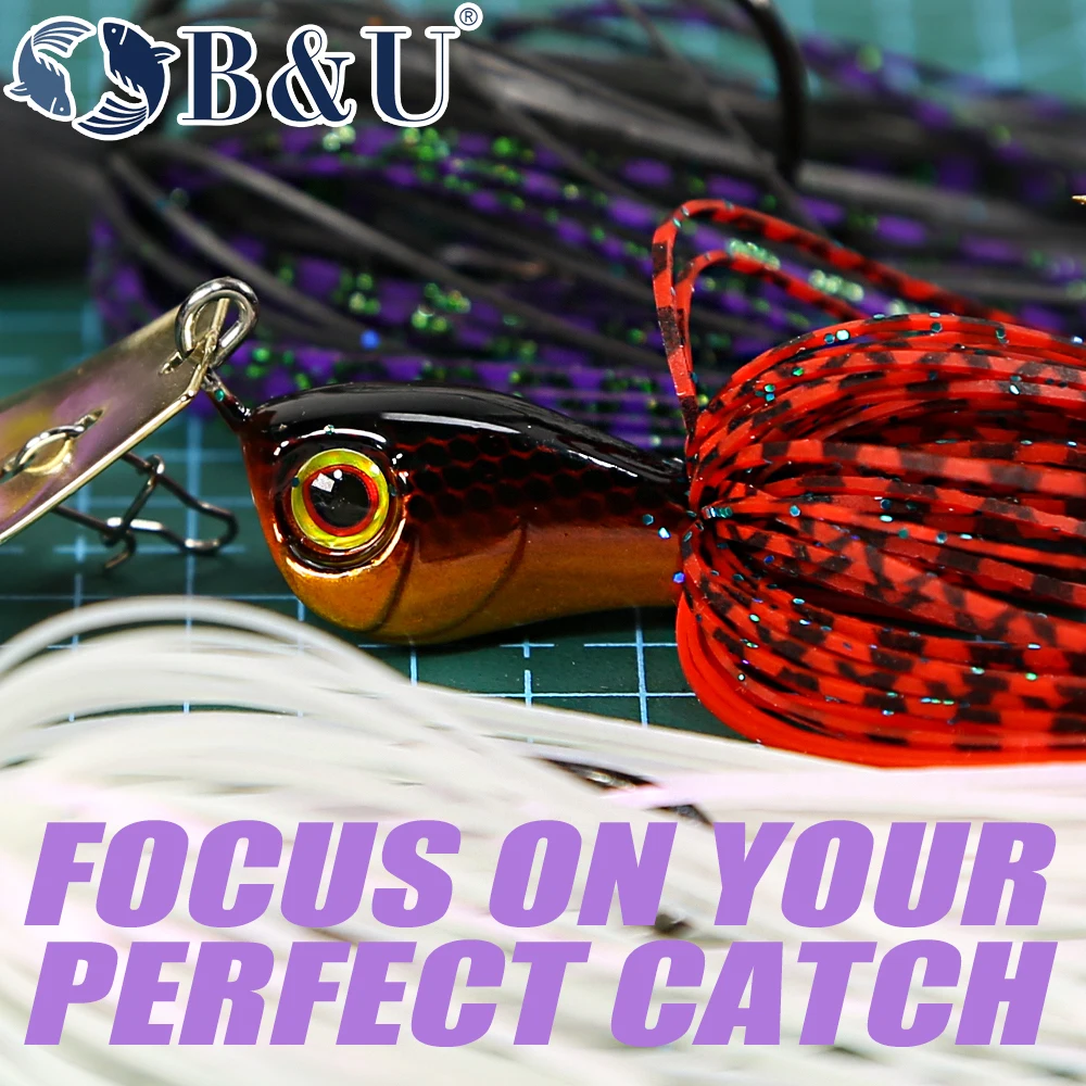 B & U 3/8oz 1/2oz señuelo de pesca Chatterbait spinnerbait Blade Jig bailarina Buzzbait wobbler chatterbait para lubina pike fish - imagen 3