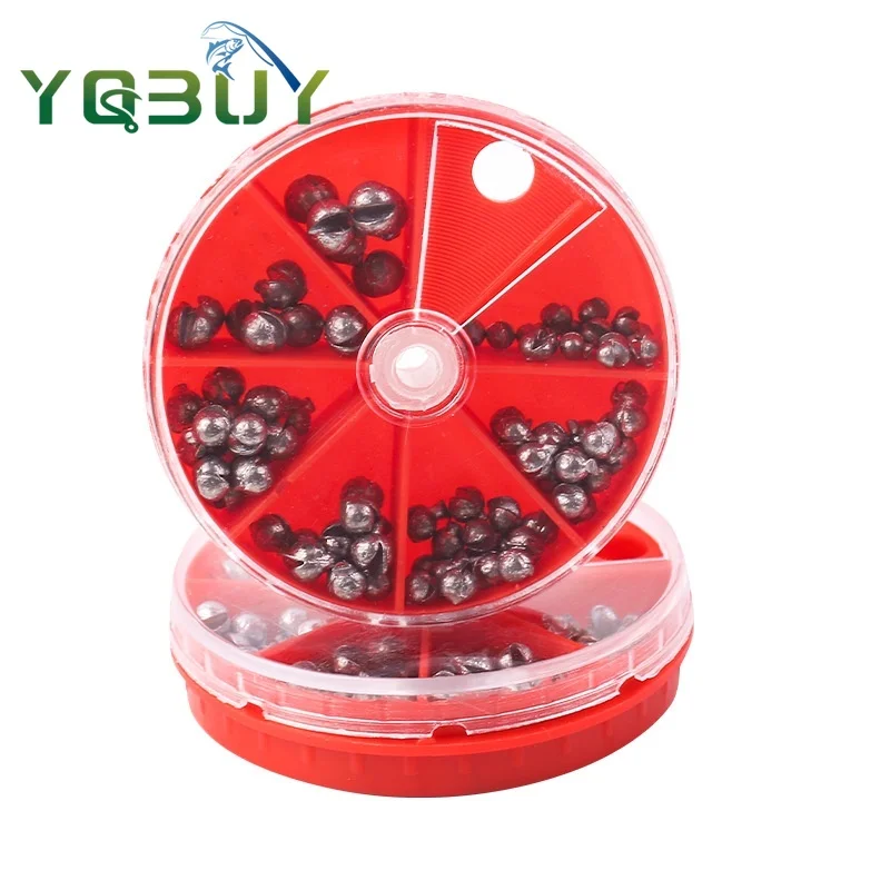 Pesas de pesca de plomo, plomos de sedal de tiro dividido, 7 tamaños, accesorios de pesca de plomo de huevo extraíble, 60g