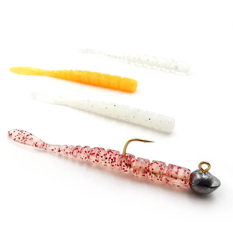 Anzuelos de pesca Mustad de 4 a 5 piezas por paquete, microobjeto de 0,8 g a 3,5 g, cebo suave de gusano fino - imagen 4