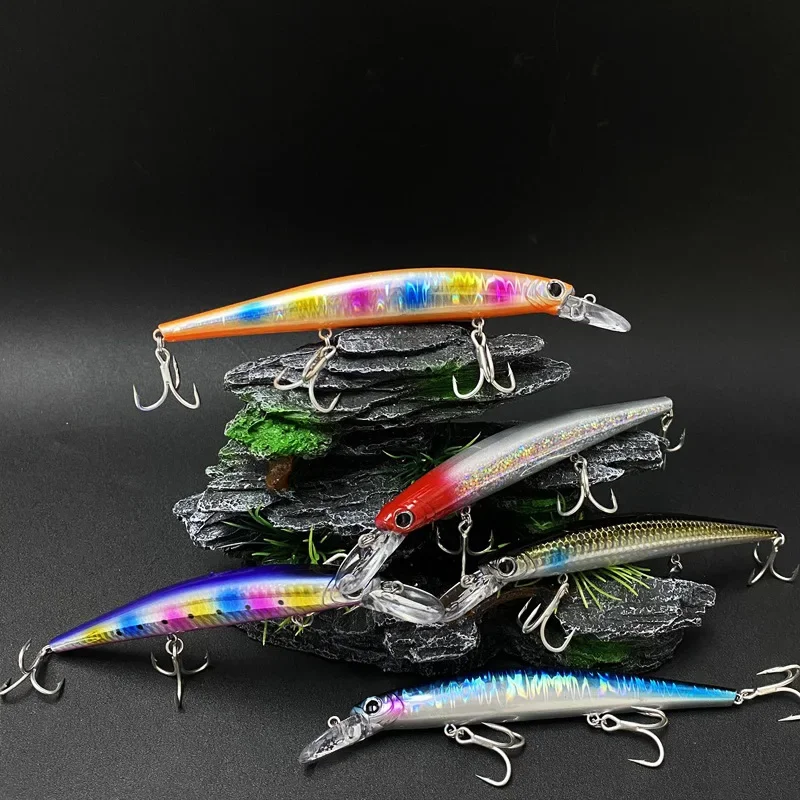 Señuelo de Pesca flotante de pececillos, cebo duro Artificial de 130mm y 19,8g, Wobbler para agua salada, trucha, lubina, aparejos de Pesca Swimbait - imagen 5