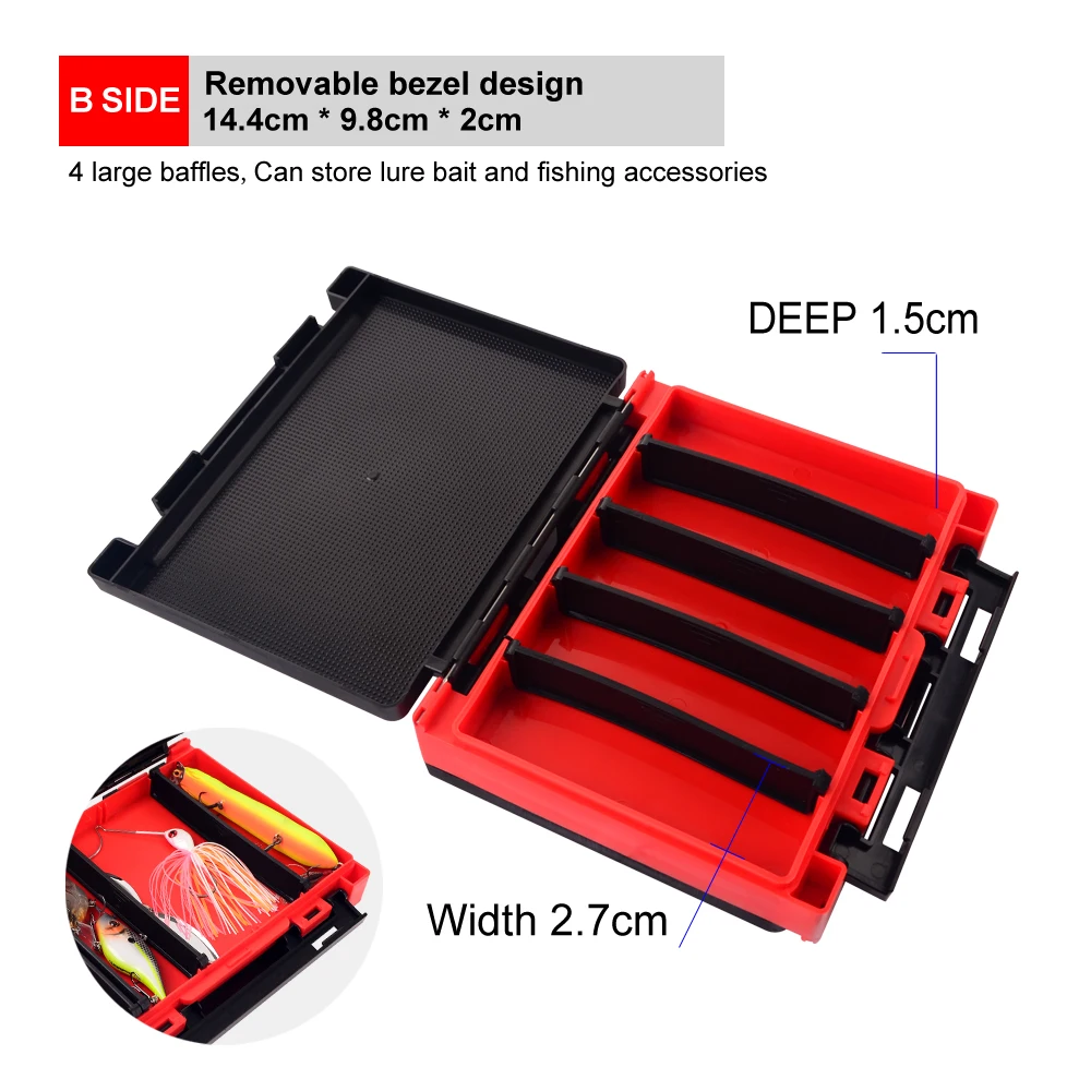 ILURE, nuevas cajas de cebo de plástico de doble cara, caja de cebo de alta calidad, gancho de cabeza de plomo colgante, ganchos de plantilla de lentejuelas, caja de accesorios - imagen 5