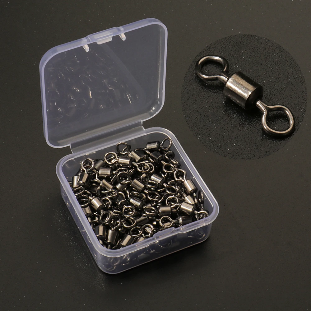 100 Uds. Conector rodante de rodamiento de acero inoxidable, barril giratorio, caja de aparejos, juego de herramientas de línea de señuelo, accesorios de pesca - imagen 5