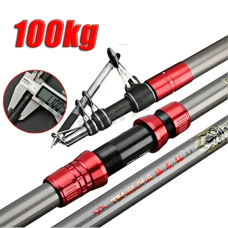 Caña telescópica carbono 2.7-4.5m para mar larga distancia pesca