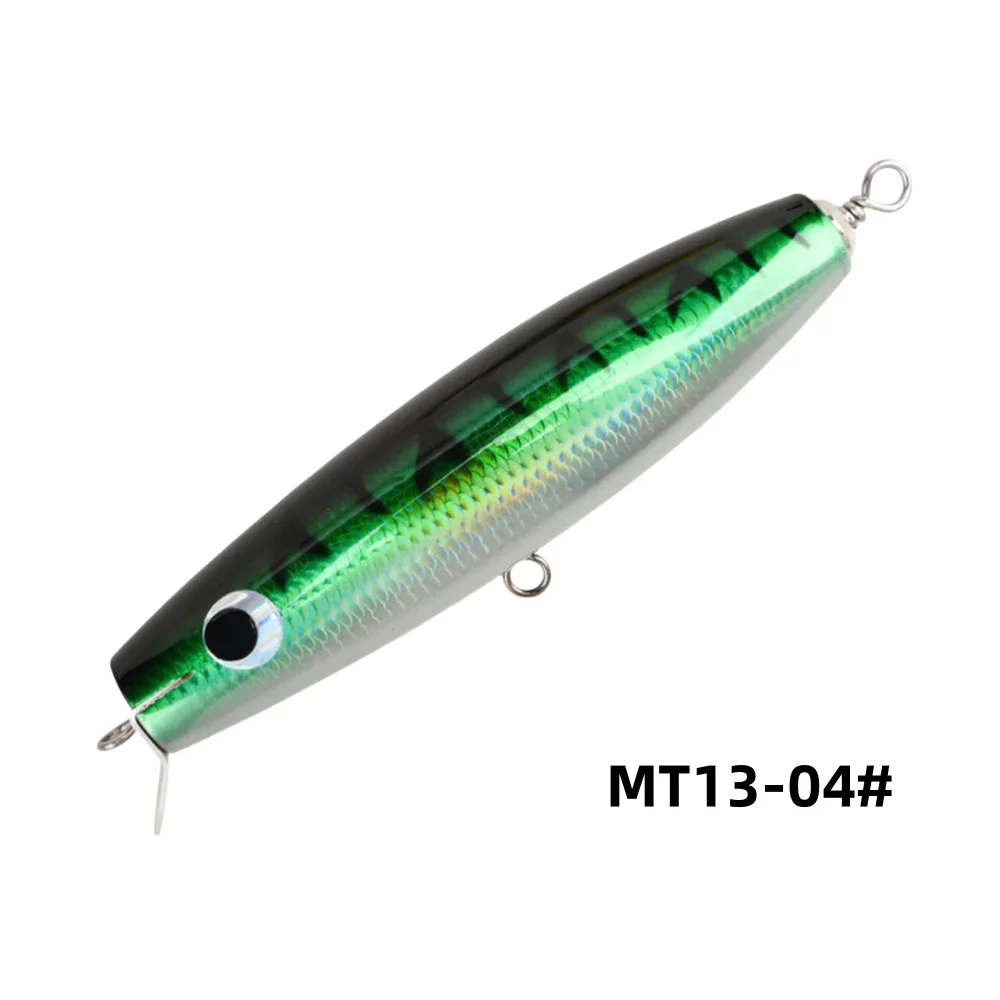 MUKUN 195mm 90g señuelo de pesca de curricán cebo de pesca de agua salada juego grande hecho a mano de madera Topwater GT cebo Woodend minnow señuelo - imagen 5