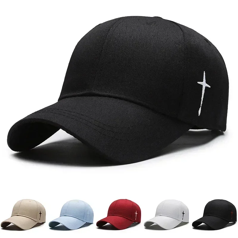 Gorras de pesca unisex con bordado de cruz lateral, gorras de béisbol para primavera y otoño, sombreros casuales ajustables para exteriores, sombrero protector solar - imagen 4