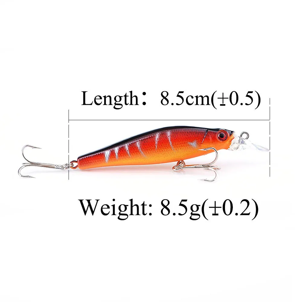 FTK 8,5g 8,5 cm señuelo de pesca Minnow ojos 3D cebo Artificial duro señuelos nadar Jerkbait Wobblers aparejos de pesca - imagen 3