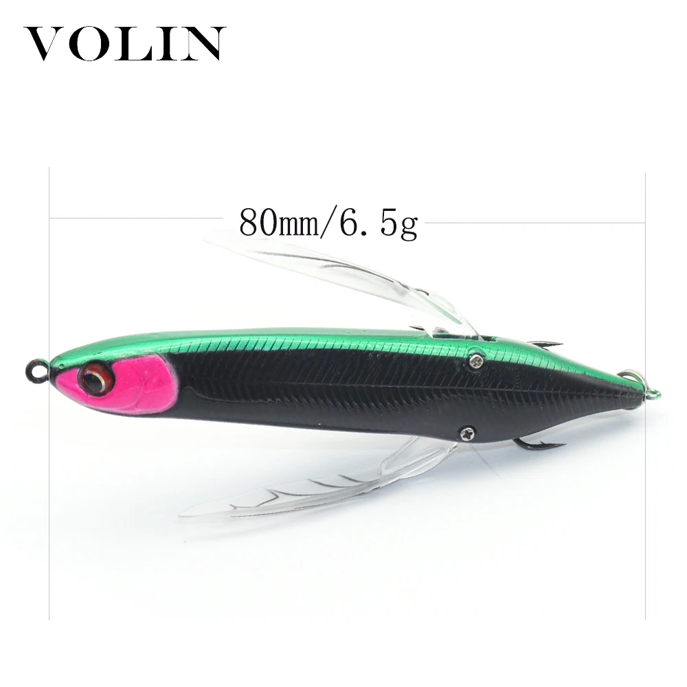 Volin-señuelo de pesca de libélula, 80mm, 6,5g, flotante, Minnow, trucha, Wobblers, Micro cebos - imagen 3