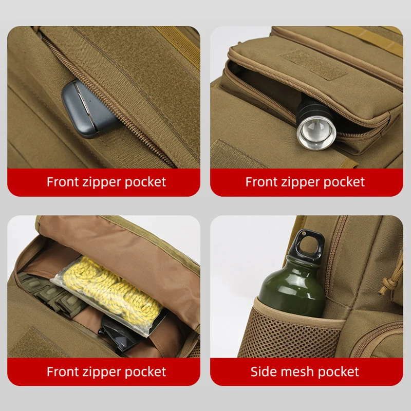 Bolsa de pecho de pesca táctica con señuelo, gran almacenamiento, escalada al aire libre, Camping, caza, bolsos de hombro Molle, Mochila deportiva portátil para hombres - imagen 5