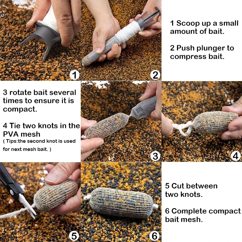 Accesorios de pesca de carpa, sistema de malla PVA de carga, cargador para aparejo de pelo de carpa, herramienta, alimentador de método grueso, aparejos de pesca - imagen 5