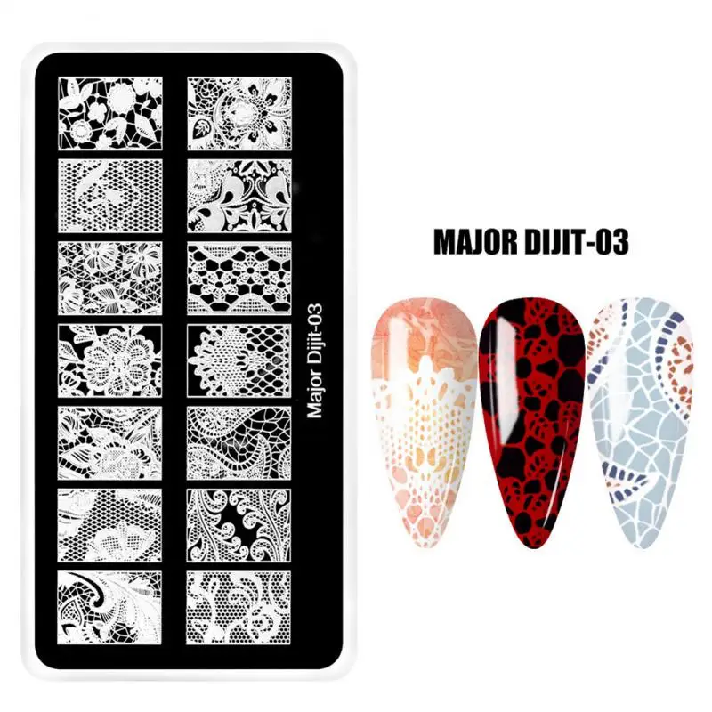 Placas de estampado de uñas para manicura francesa, estampador de uñas de punto, diseño de uñas, plantillas de esmalte de uñas multipatrón - imagen 5