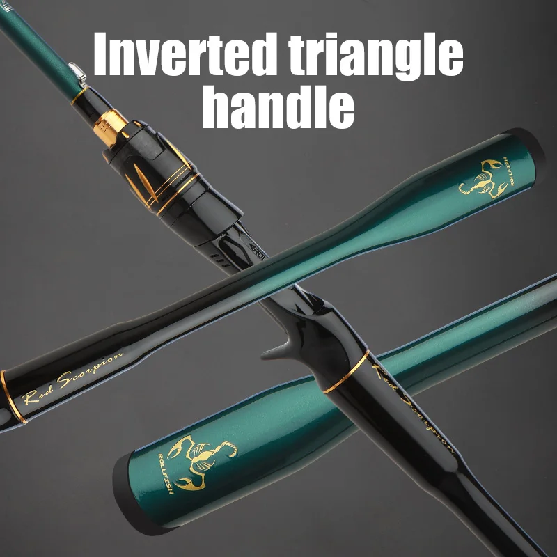 ROLLFISH-caña de pescar con señuelo de fibra de carbono, 2 puntas, giratoria/fundida, 1,8-2,7 M, para pesca de lubina de agua dulce y salada + bolsa de almacenamiento de caña - imagen 5