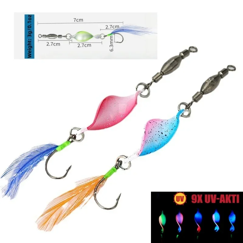 Kit de Señuelos de cucharas de pesca, 5 uds., giradores giratorios de pesca con estuche de almacenamiento, cebos giratorios de pesca duros para lubina, salmón, Lucio, perca - imagen 4