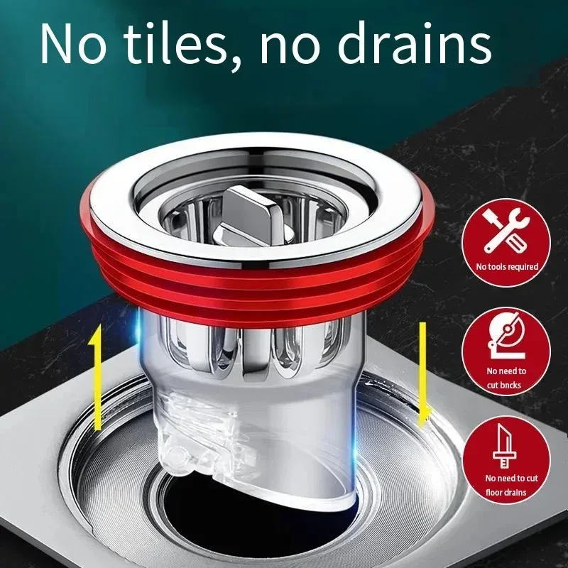 Núcleo de drenaje de suelo antiolor, dispositivo de drenaje de inodoro, filtro de núcleo interno, tubería de alcantarillado a prueba de insectos - imagen 4