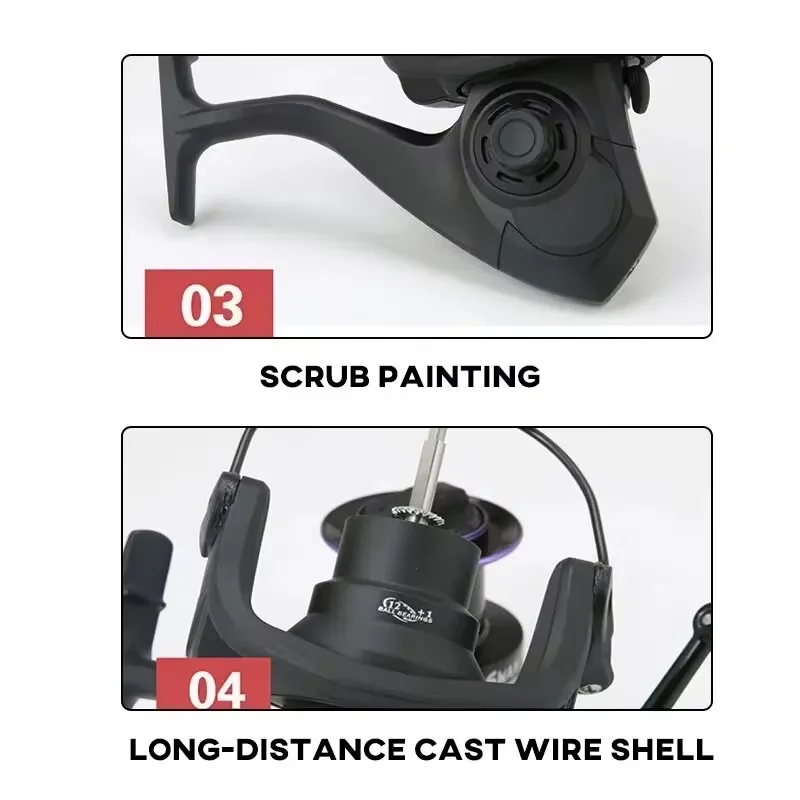 Carrete de pesca ultraligero serie 6000-10000 rueda distante rueda de pesca en hielo 13 + 1 rueda de Metal BB para fundición lejana - imagen 4