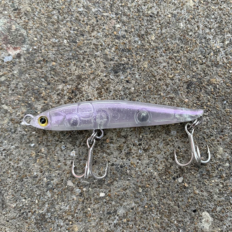 HAIMALUO 55mm/3g lápiz Minnow señuelo de pesca cebo duro buceo hundimiento anzuelos triples cebo Artificial señuelo duro pesca en roca - imagen 5