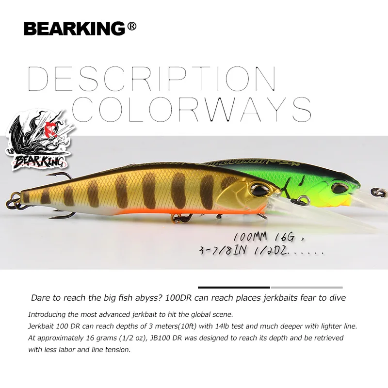 BEARKING 10cm 16g señuelo Wobblers Crankbaits señuelo duro Lucio cebo Artificial aparejos de pesca lubina trucha Señuelos de pesca - imagen 4